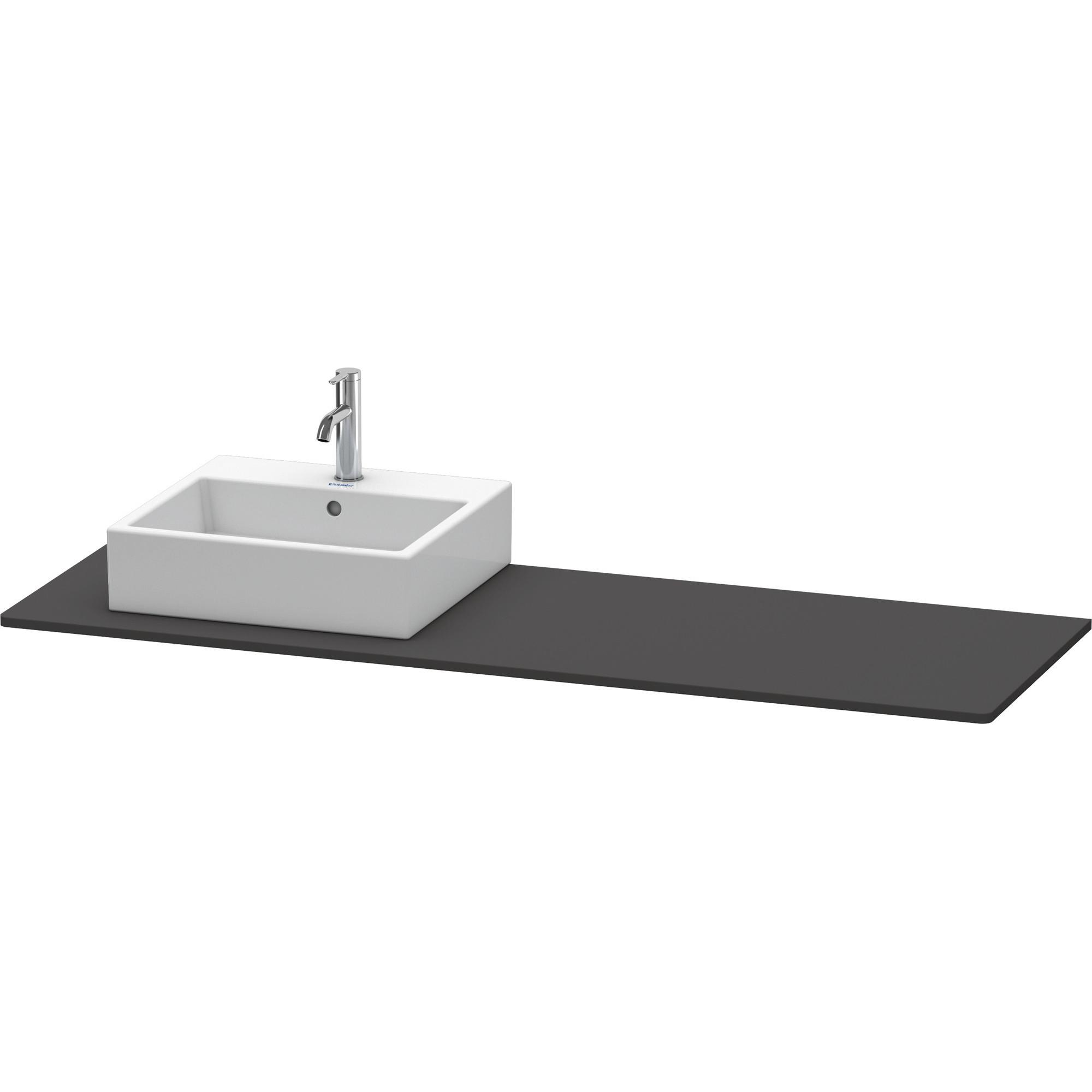 Duravit, Consolle per lavabo, Console XSquare, 1 découpe à gauche, 1600x16x550mm, XS060HL8080, XS060HL8080