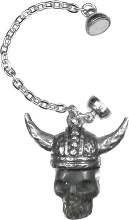 Produktbild Star Piercing Tunnel Anhänger silber Wikinger Totenkopf (Messing, Organisch)