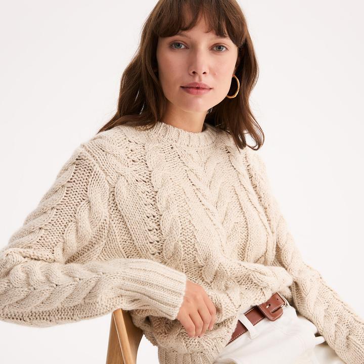 Produktbild Anne Weyburn Pullover aus grobem Zopfstrick (M)