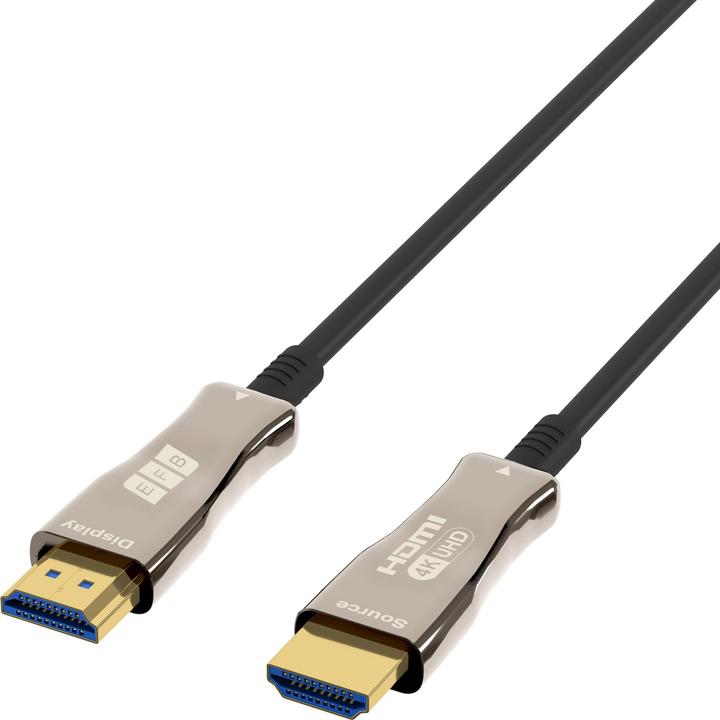 Productafbeelding EFB Elektronik EFB HDMI fiber optic cable AOC active 4K60Hz 18 Gbit/s 10m black compatible with HDMI 2.0 (10 m, HDMI, 2.0)