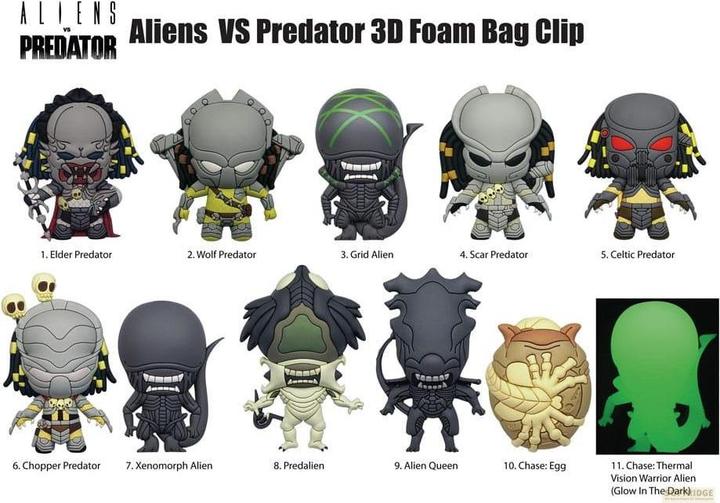 Actual product image Monogram Int. Alien vs. Predator 3D PVC-Taschenanhänger Display (24)