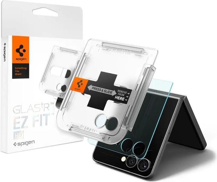 Actual product image Spigen - Glas.tR EZ-FIT HD - Samsung Galaxy Z Flip7 - Clear (1 Piece, Samsung Galaxy Z Flip7)
