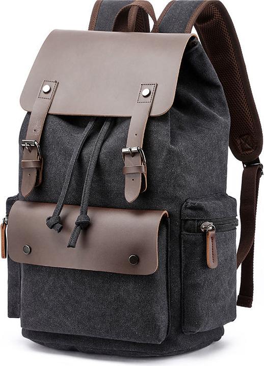 Produktbild Only-Bags.Store Casual Travel Backpack In Leder und Segeltuch, Canvas Retro Herren Rucksack grosse Kapazität 20-35L