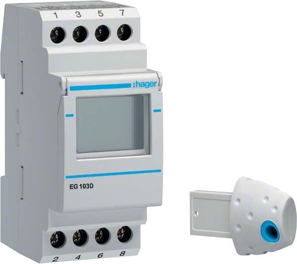Produktbild Hager Wochenschaltuhr 1Wechsler EG103D 16A 2PLE digital DCF77