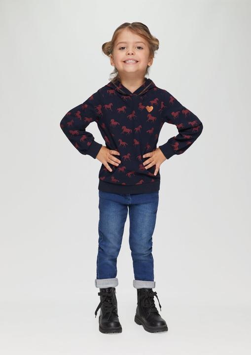 Produktbild s.Oliver Sweatshirt Kapuzen-Sweatshirt mit All-over-Print (116, 122)