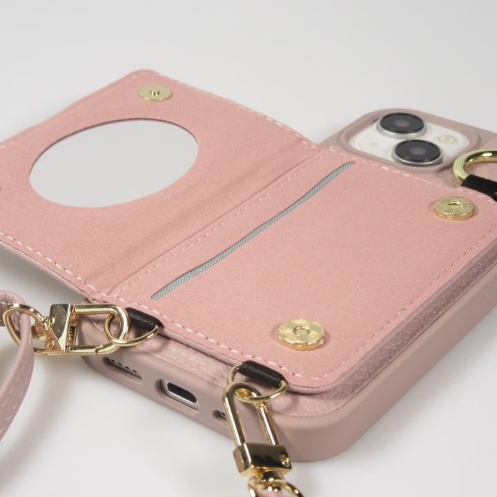 Actual product image PhoneLook Hülle Gepolstertes Leder mit Spiegel und Kartenfach grosse abnehmbare Riemen (Apple iPhone 15)