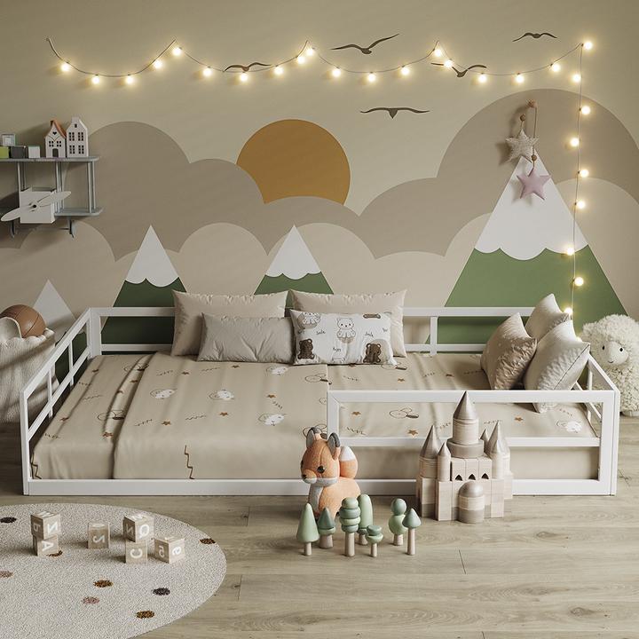 Actual product image VitaliSpa Bodenbett aus Metall Minno, Weiss, 205 x 145 cm ohne Matratze (140 x 200)