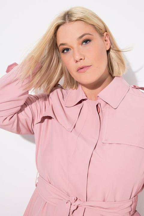 Produktbild Ulla Popken Trenchcoat, A-Linie, Hemdkragen, Bindegürtel (50, 52)