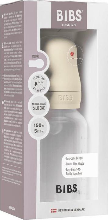 Actual product image Bibs Anti Colic Bottle Silicone 150 ml Slow Flow Ivory (150 ml)
