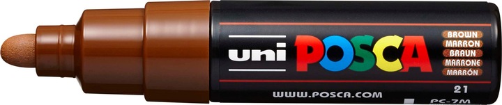 Actual product image Posca Marker PC-7M round tip (Brown, 5.50 mm, 1 x)