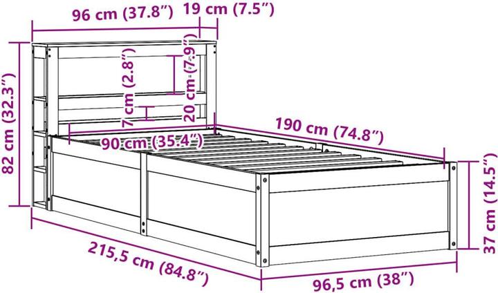 Image du produit vidaXL Bettrahmen (90 x 190 cm)