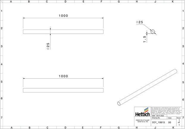 Actual product image Hettich Cupboard tube