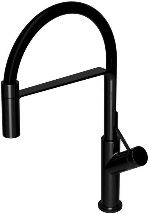 Omnires Vita Küchenarmatur freistehend mit Ausziehauslauf, mattschwarz