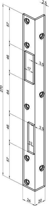 Actual product image MSL Angle locking plates B-1303 (Door handle)