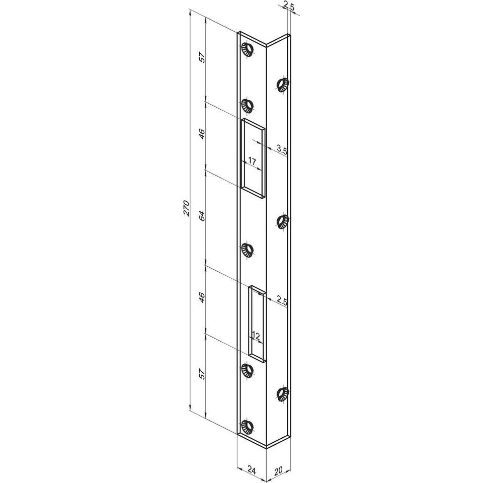 Thumbnail - MSL, Türgriff + Fenstergriff, Winkelschliessbleche B-1303 (Türgarnitur)