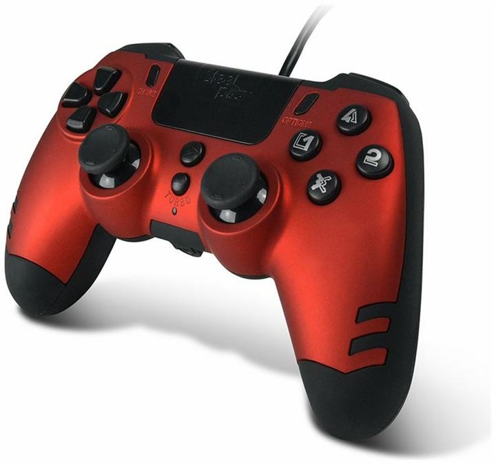 Actual product image Steelplay Slim Pack Wired Controller Ruby Red Multi (PS4, PC)