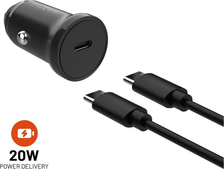 Fixed Hurtig Biloplader USB-C 20W PD + USB-C cable 1m