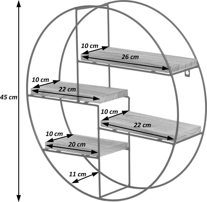 Immagine prodotto JOHN316 Wandregal (45 x 11 x 45 cm)