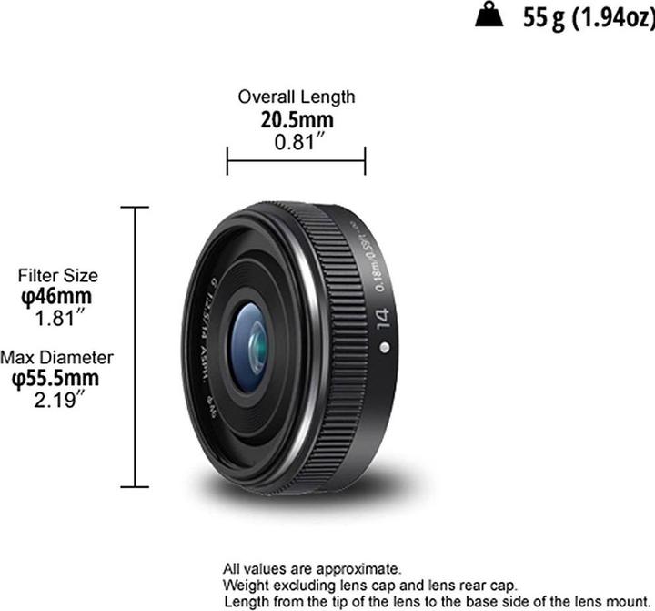 Produktbild Panasonic 14mm f/2.5 II ASPH. (Micro Four Thirds, Micro Four Thirds)