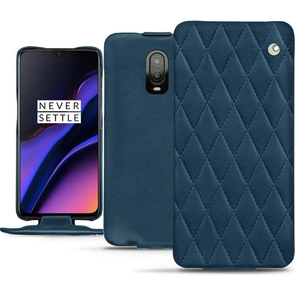 Noreve Lederschutzhülle vertikal (OnePlus 6T), Smartphone Hülle, Blau