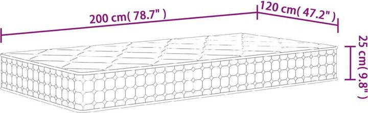 Produktbild vidaXL Taschenfederkern-Matratze (120 x 200 cm)