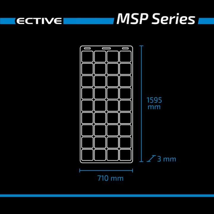 Actual product image Ective MSP 200 Flex flexible solar module monocrystalline 200W (200 W, 3.65 kg)