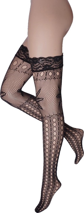 Image du produit Levee Star Bas jarretières résille, couleur 399 noir, taille 52-54 (52 - 54)