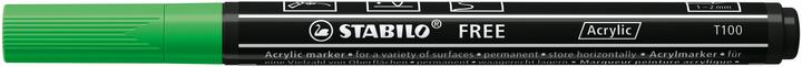 Image du produit STABILO Marqueur acrylique - FREE Acrylic - pointe ogive T100 1-2mm - un seul crayon - vert feuille (1x)