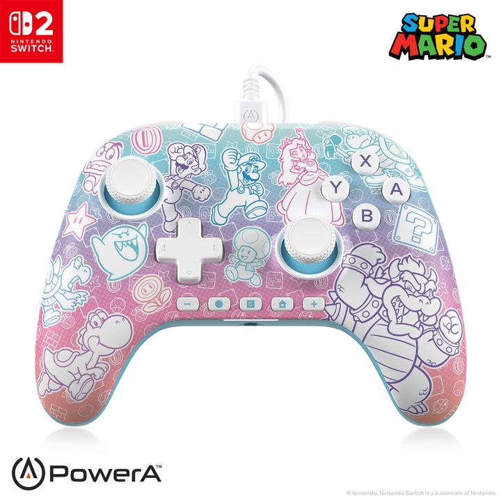 Immagine prodotto PowerA NSW2 Controller Advantage wired Mushroom Kingdom (Switch 2)