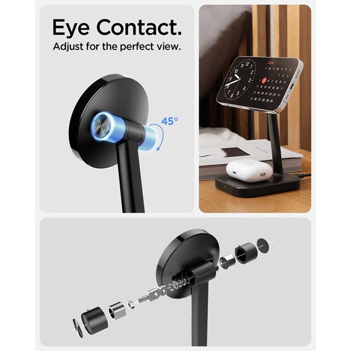 Actual product image Spigen ArcField PF2100 Stand with MagSafe Charger - Black (20 W)