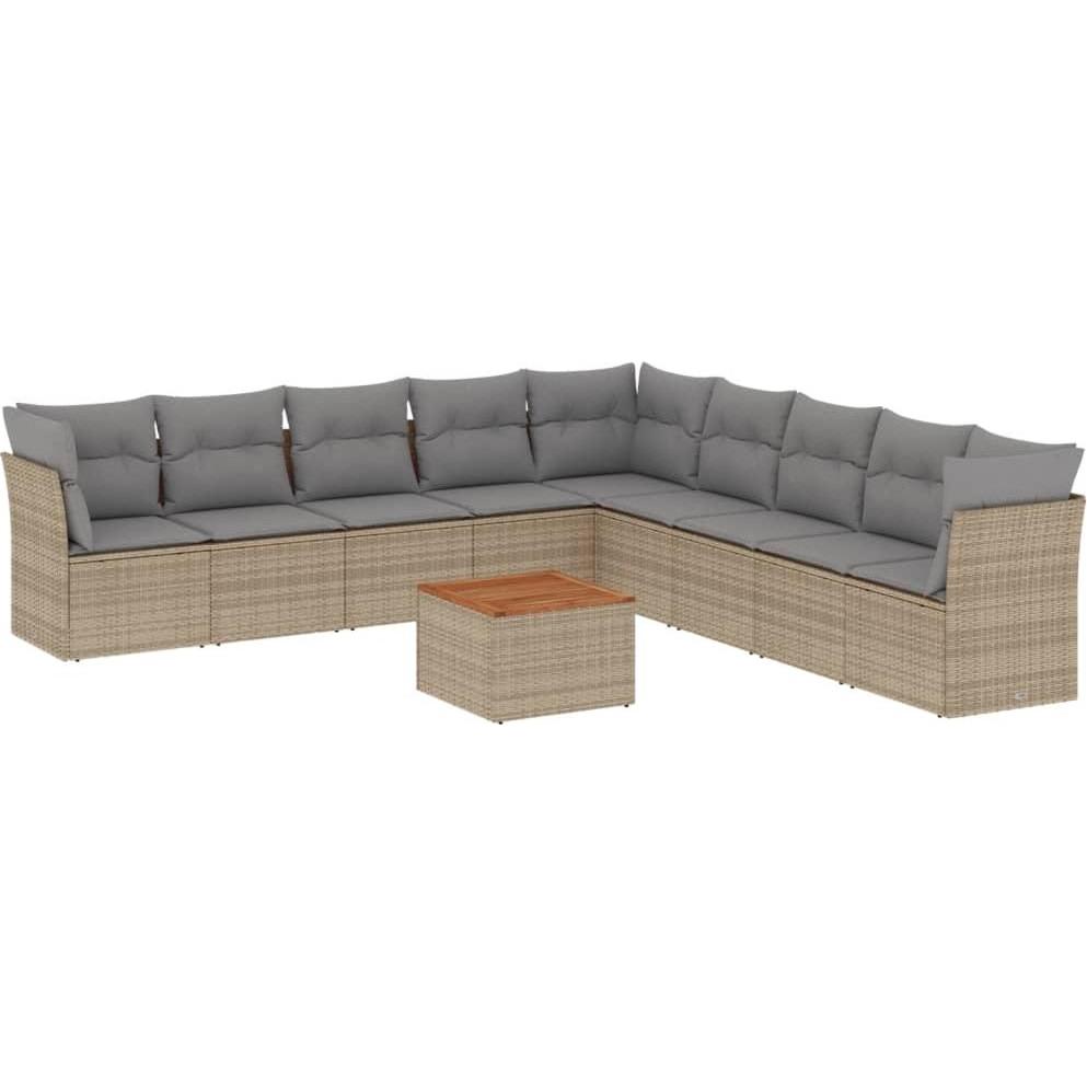 VidaXL, Gartenlounge, 10-tlg. Garten-Lounge-Set mit Kissen