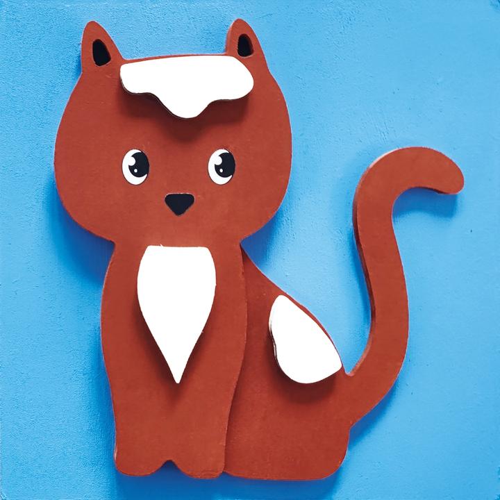 Produktbild Aladine 3D-Holzbild zum Bemalen Katze