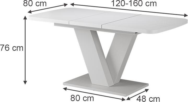 Actual product image Vicco Esstisch Fenaro, Weiss/Weiss/Weiss, 120 x 80 cm ausziehbar (120 x 120 x 77.40 cm)