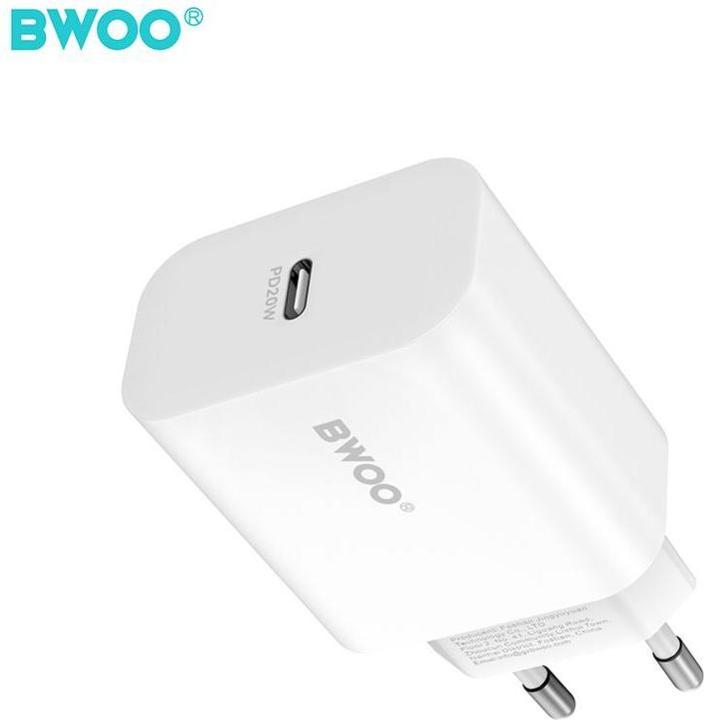 Actual product image Bwoo wall charger CDA233 PD 20W 1x USB-C white (20 W, 1 portion)