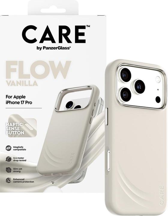 Actual product image PanzerGlass CARE by ® Feature FLOW Case Vanilla w. Cutout for Haptic & MagSafe iPhone 17 Pro (Apple iPhone 17 Pro)