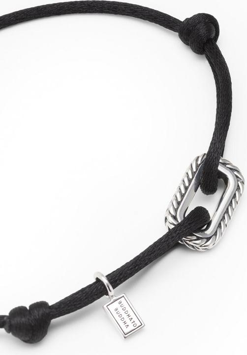 Immagine prodotto Buddha to Buddha Armband Kordel Barbara Silber Schwarz (27 cm, Nylon, Argento 925)