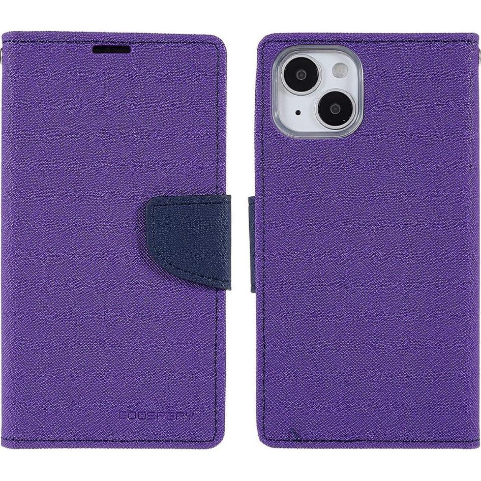 Mercury iPhone 14 Plus - Goospery Fancy Etui Hülle violett (Apple iPhone 14 Plus), Smartphone Hülle, Violett