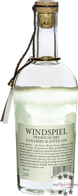 Produktbild Windspiel Premium Dry Caxambu Kaffee Gin 0,5 Liter 47 % Vol.