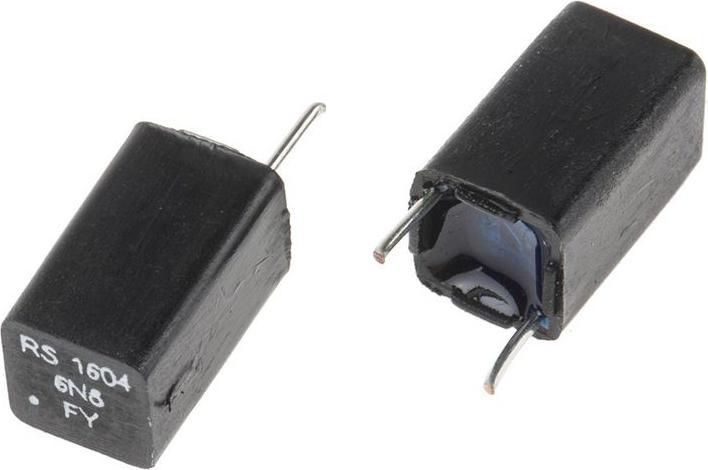 Actual product image RS PRO Polystyrene Film Capacitor, 63V dc, ±1%, 6.8nF, Through Hole