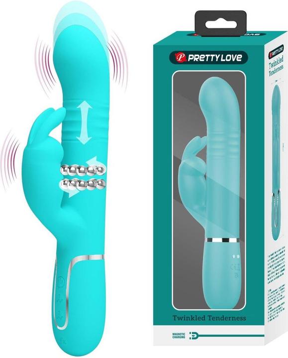 Productafbeelding Pretty Love Coale Rabbit Vibrator Kralen Aqua Groen