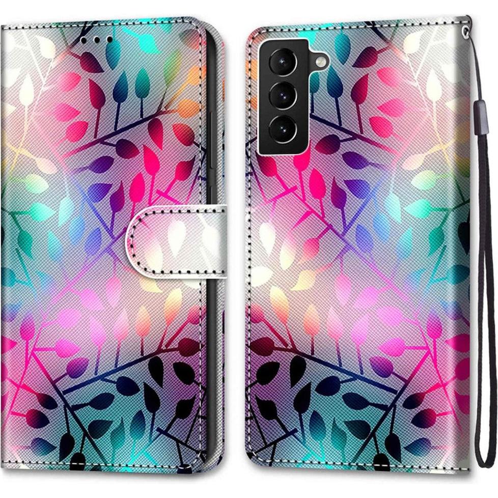 Cover-Discount Galaxy S22+ - Leder Hülle Etui Blätter (Samsung Galaxy S22+), Smartphone Hülle