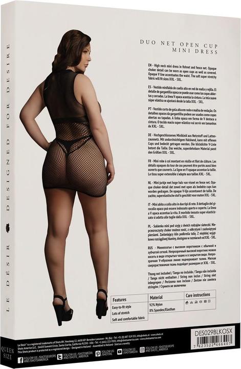 Image du produit Le Désir Duo Net Open Cup Mini Dress - OSX (Taille unique)