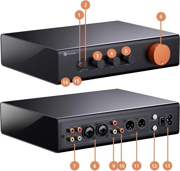 Actual product image Fosi Audio ZP3, 2.0 Kanal Vorverstärker (Amplifier)