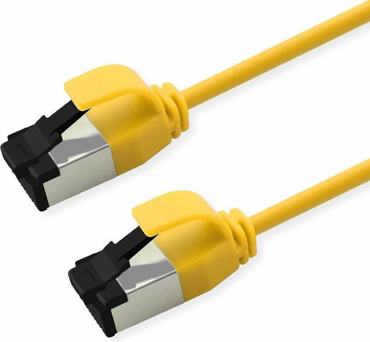 Produktbild Roline S/FTP P-Kabel Kat.8.1, gelb, 5.0m PoE, Slim, LSOH (PiMF, S/FTP, CAT8.1, 5 m)
