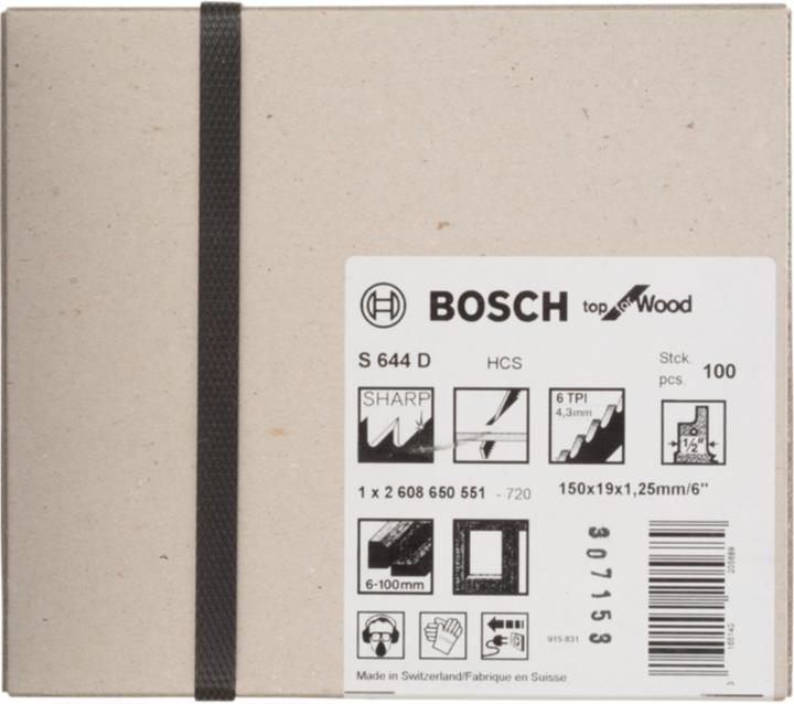 Image du produit Bosch Professional Zubehör Lame de scie sabre S 644 D, Top for Wood, paquet de 5