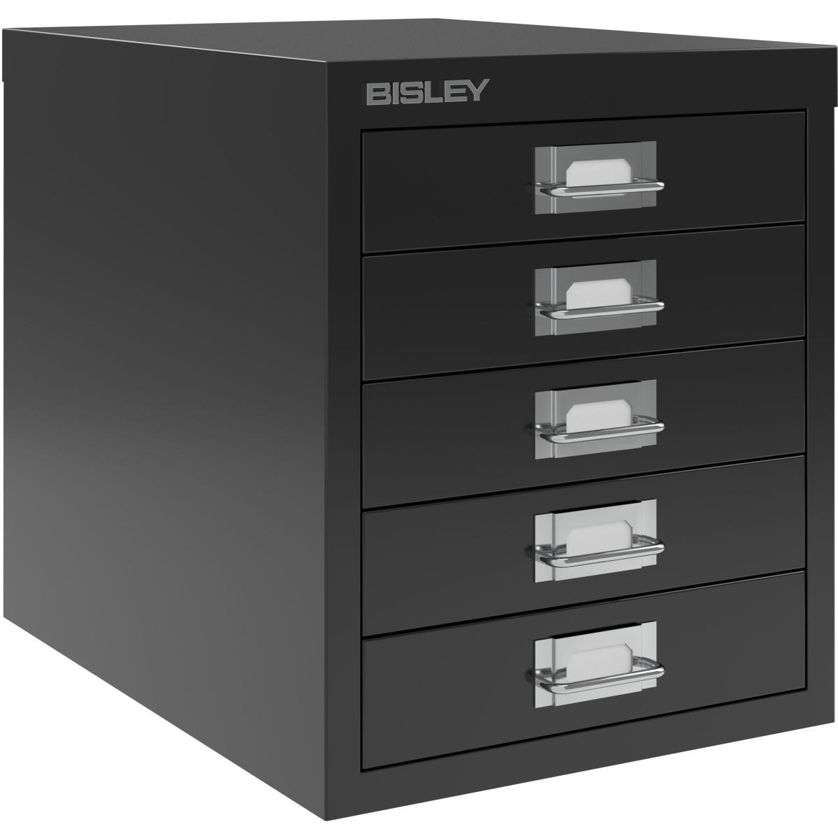 Bisley, Aktenschrank, MultiDrawer™ L125 Schubladenschrank schwarz mit 5 Schubladen 27,9 x 38,0 x 32,5 cm
