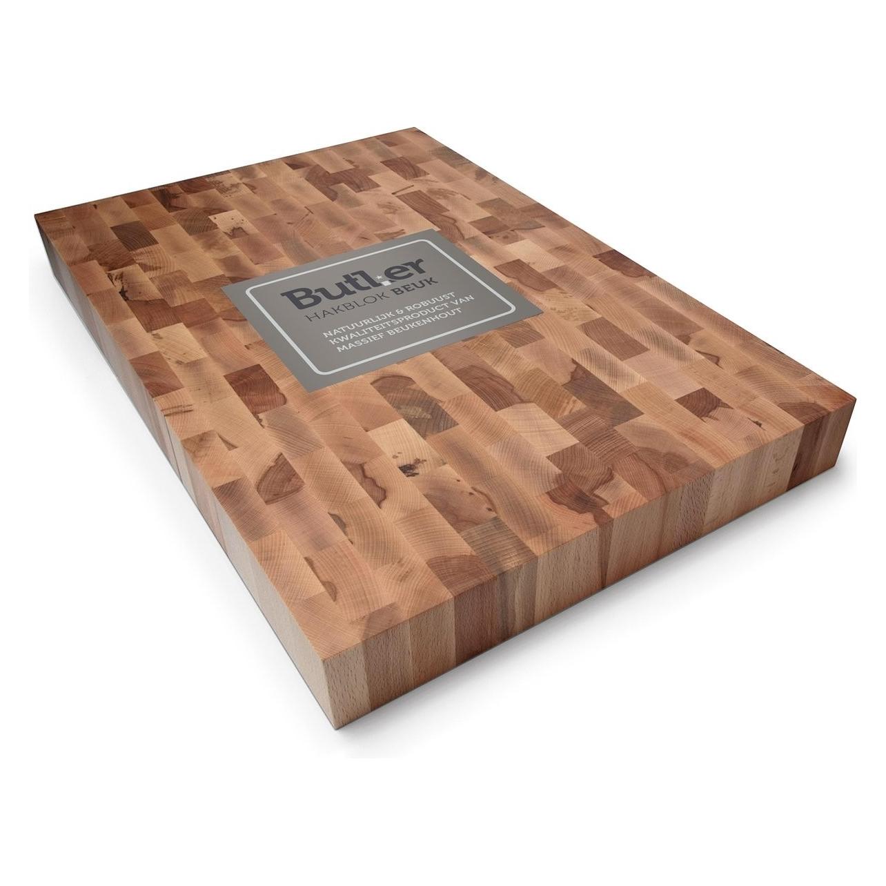 Butler Hakblok - Kopsbeukenhout - 60 X 40 X 6 Cm, Snijplank, Bruin