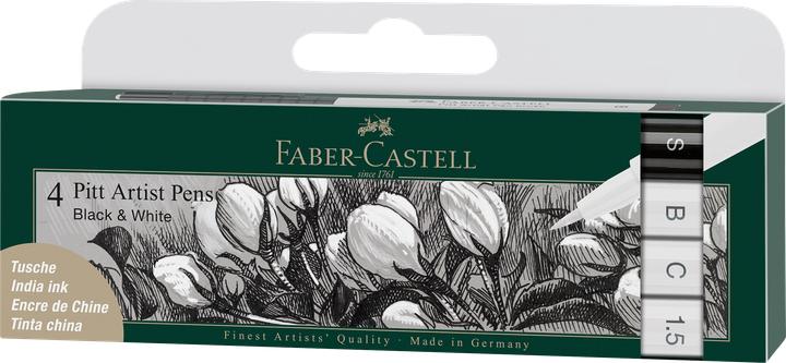 Produktbild Faber-Castell PITT Artist Pen Tuschezeichne (Schwarz, Weiss, 4 x)