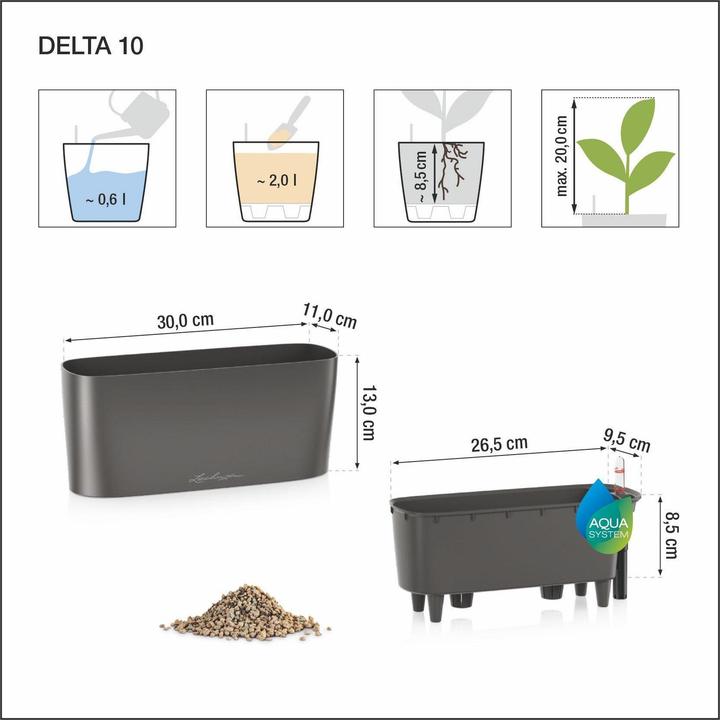 Produktbild Lechuza Delta (30 x 11 x 13 cm)