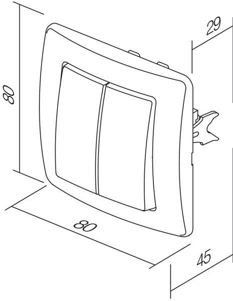 Productafbeelding TEM Serie Ekonomik SWITCH 2GANG-1WAY10AX 250V PW